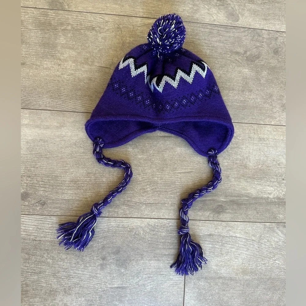 NFL Baby Baltimore Ravens Purple/Black Jacquard Tassel Knit Hat with Pom
